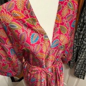 100% silk bathrobe